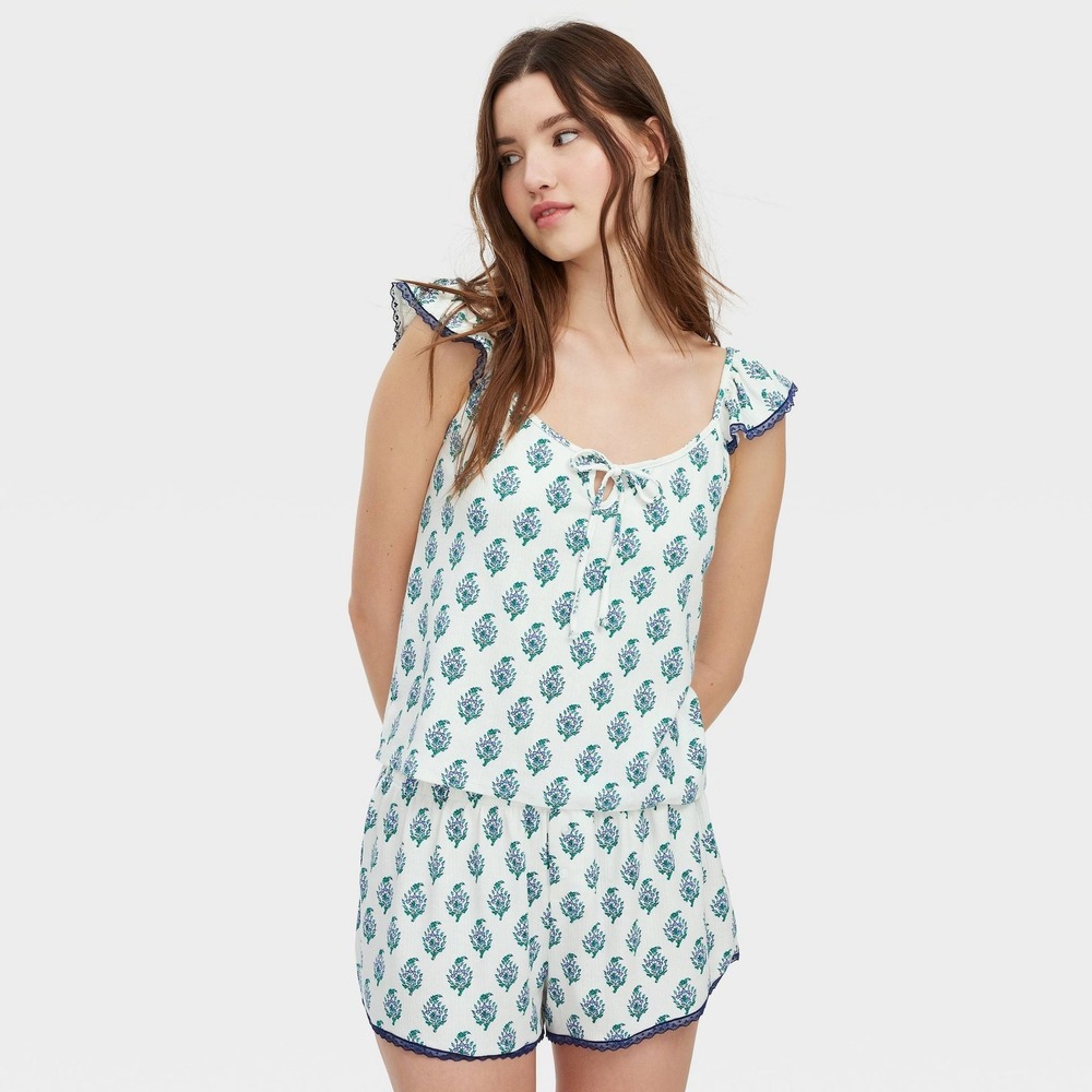 Roller Rabbit x Target M Medium Bouquet Pointelle Tank Top Shorts Pajama Set NWT